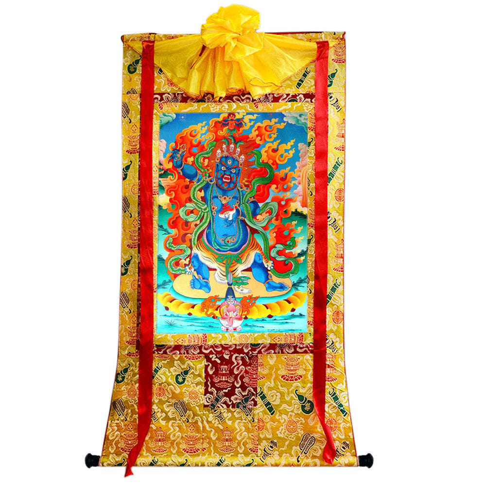 2779-唐卡-HBMT-084玛哈嘎拉-二臂-300dpi - Tibetan thangka painting, close-up detail