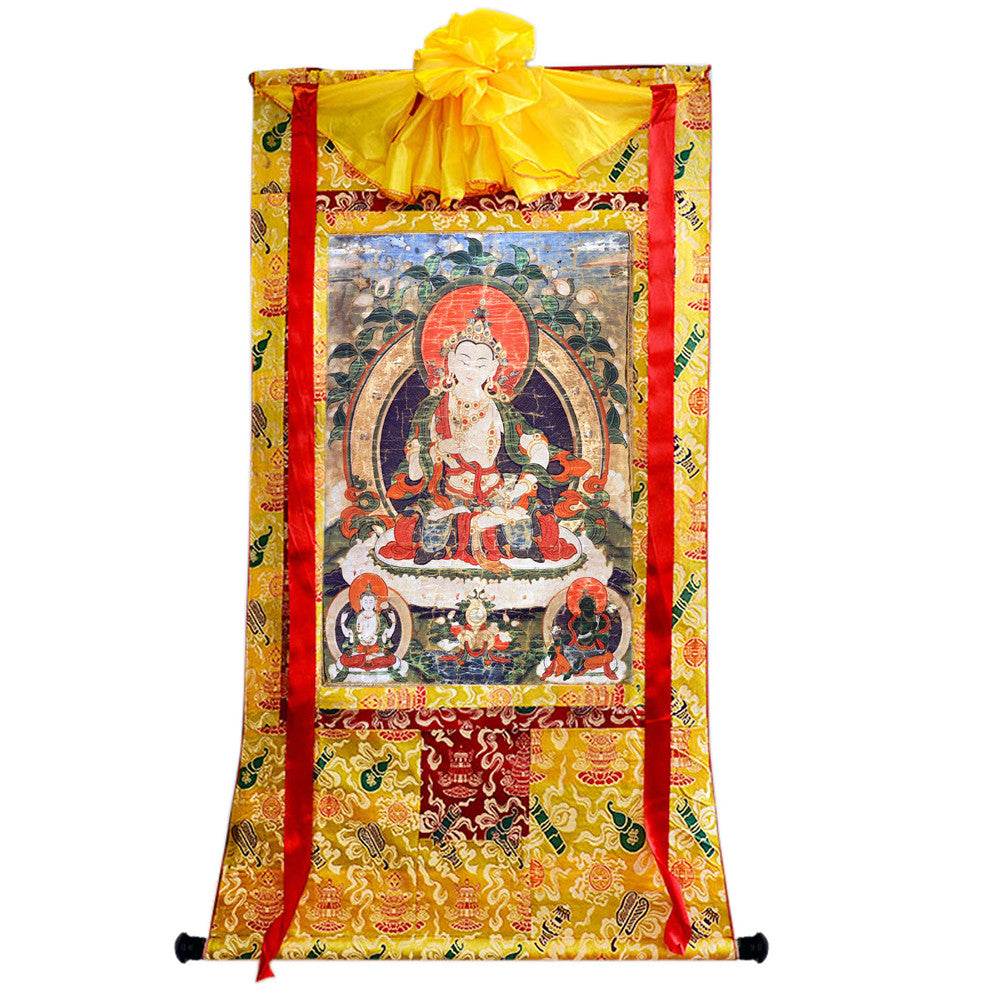 Vajrasattva - 14th Century Old Version - Tibetan thangka painting, view 15