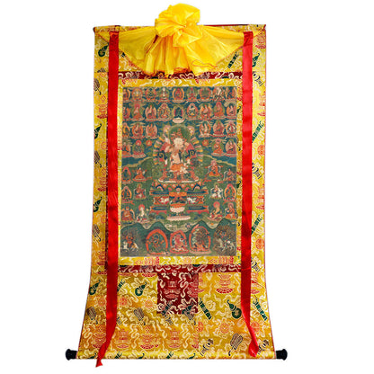 2768-唐卡-HBMT-072莲师-海生金刚76 - Tibetan thangka painting, close-up detail