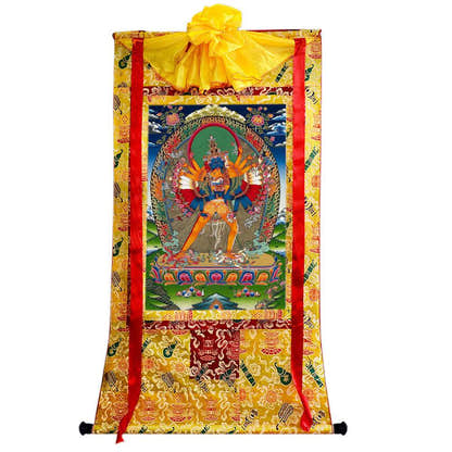 Kalacakravajra Thangka - Tibetan thangka painting, close-up detail