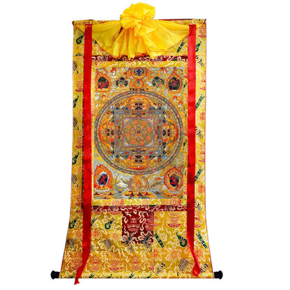 2783-唐卡-HBMT-089曼陀罗套装 - Tibetan thangka painting, close-up detail