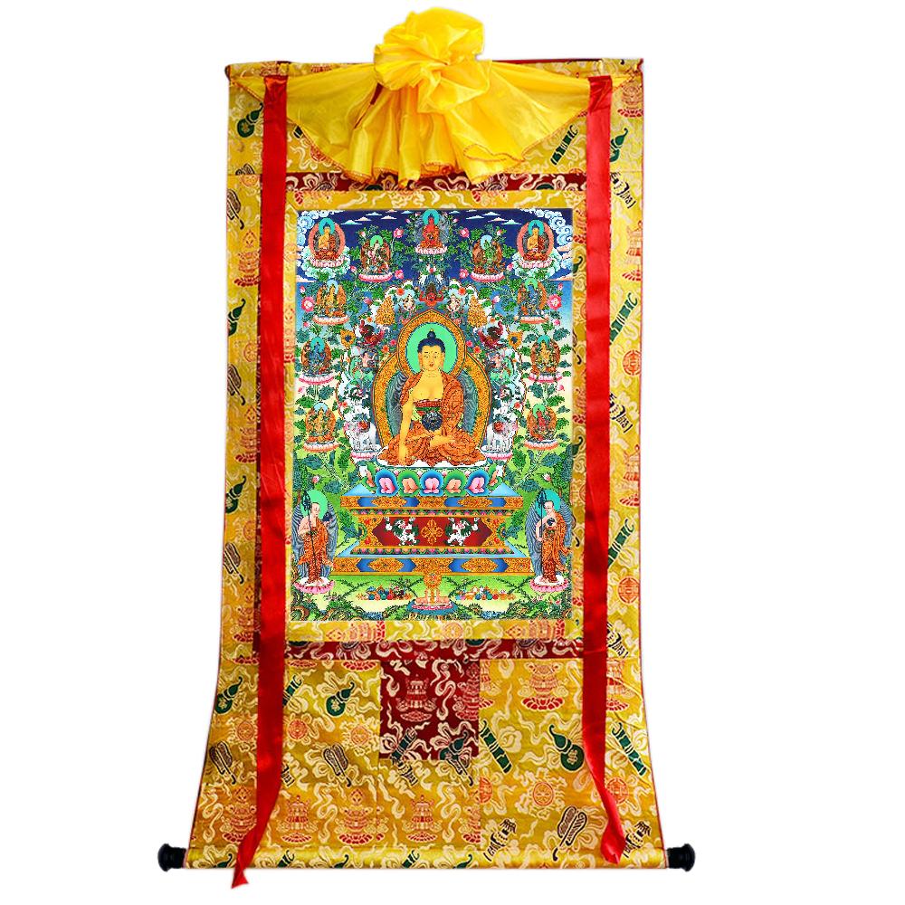 Gandhanra Tibetan Thangka Art - Shakyamuni - from Kathok Monastery - Giclee Print with Mineral Pigments