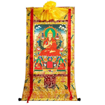 Tsongkhapa - Tibetan thangka painting, view 18