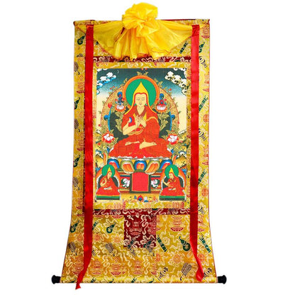 Gandhanra Tibetan Thangka Art - Tsongkhapa - from Labrang Monastery - Giclee Print with Mineral Pigments