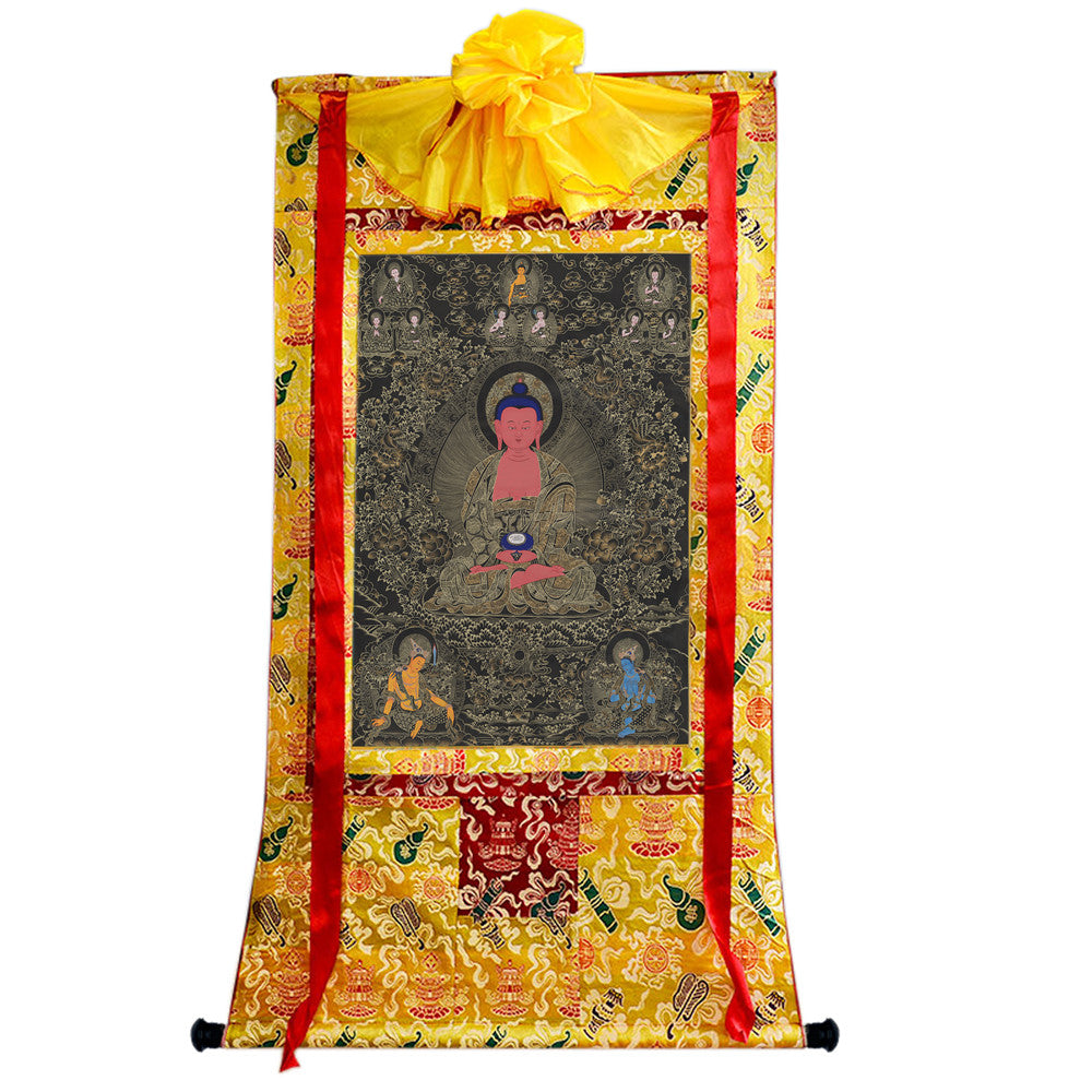 Gandhanra Tibetan Thangka Art - Amitayus - Amitabha - from Kathok Monastery - Giclee Print with Mineral Pigments