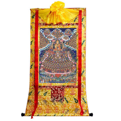 Tsongkhapa's Refuge Tree - 18th Century - Tibetan thangka painting, close-up detail
