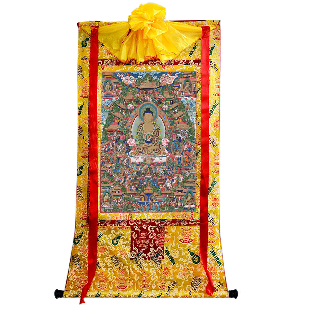 Gandhanra Tibetan Thangka Art - Amitayus - Amitabha - from Kathok Monastery - Giclee Print with Mineral Pigments