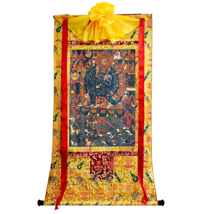 Gandhanra Tibetan Thangka Art - Vajrabhairava-Yamāntaka - from Kathok Monastery - Giclee Print with Mineral Pigments