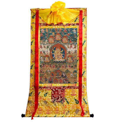 Vajrakilaya - Dorje Phurba - 16th Century Old Version - Tibetan thangka painting, close-up detail