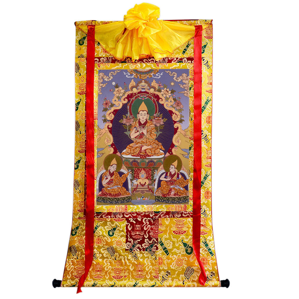 Gandhanra Tibetan Thangka Art - Tsongkhapa - from Labrang Monastery - Giclee Print with Mineral Pigments