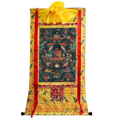 Amitabha - 18th Century Old Version Image - Tibetan thangka painting, view 8