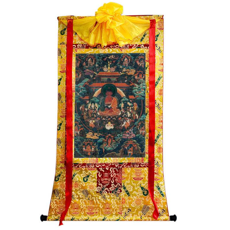 Amitabha - 18th Century Old Version Image - Tibetan thangka painting, view 8