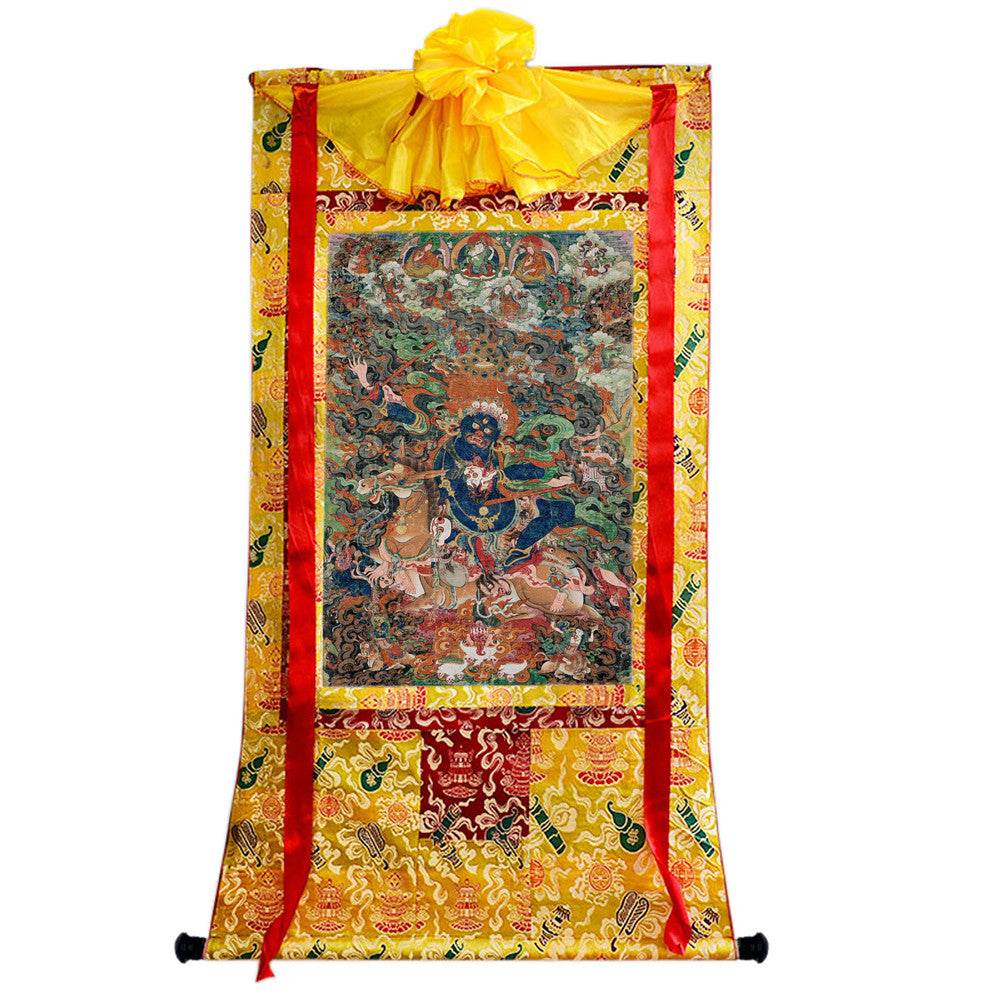 Palden Lhamo / Magzor Gyalmo - 18th Century - Tibetan thangka painting, close-up detail