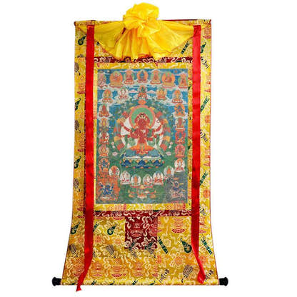Red Tara - 21 Tara Image - Tibetan thangka painting, view 8