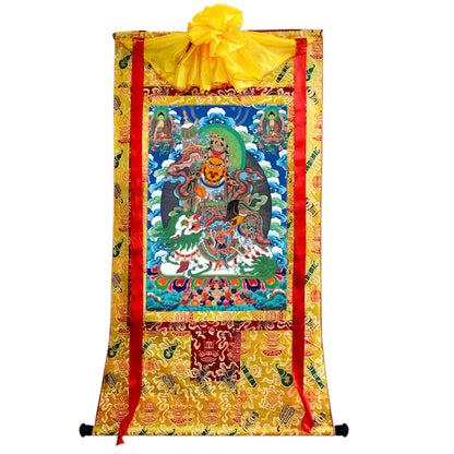 Gandhanra Tibetan Thangka Art - vaishravana - vaisravana - from Kathok Monastery - Giclee Print with Mineral Pigments