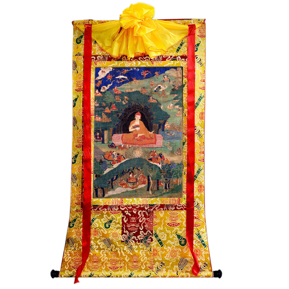 2770-唐卡-HBMT-074莲师说法 - Tibetan thangka painting, close-up detail