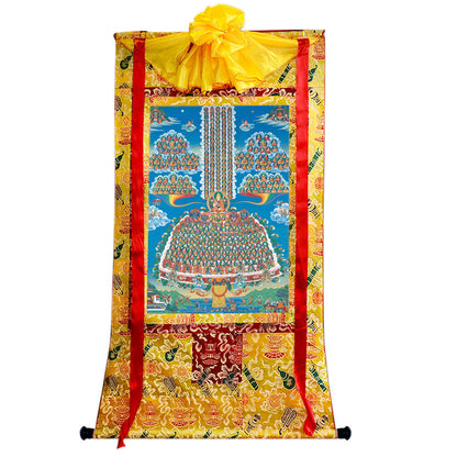 Gandhanra Tibetan Thangka Art - Tsongkhapa's Refuge Tree - from Labrang Monastery - Giclee Print with Mineral Pigments