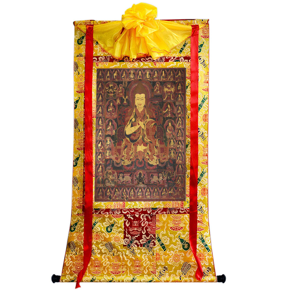 Gandhanra Tibetan Thangka Art - Tsongkhapa - from Labrang Monastery - Giclee Print with Mineral Pigments