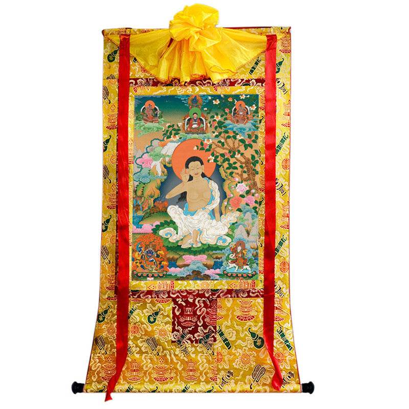 Milarepa Image - Tibetan thangka painting, view 8