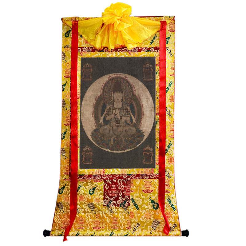 Mandala of the One-Syllable Golden Wheel Image - Tibetan thangka painting, view 8