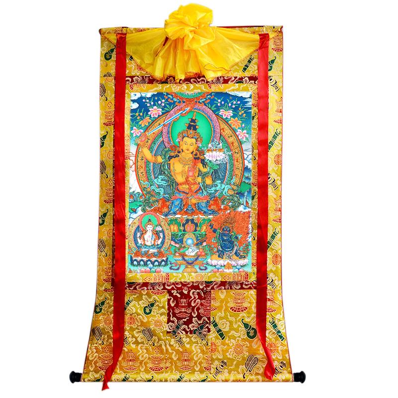 Gandhanra Tibetan Thangka Art - Manjusri - from Kathok Monastery - Giclee Print with Mineral Pigments