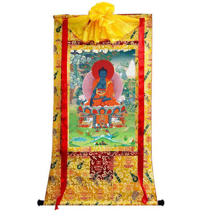 Acala / Akshobhya - Tibetan thangka painting, close-up detail