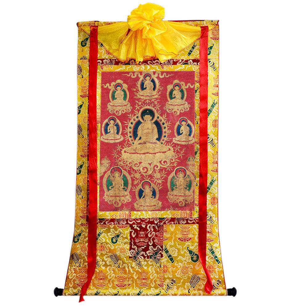 Shakyamuni - 17th Century - Tibetan thangka painting, close-up detail