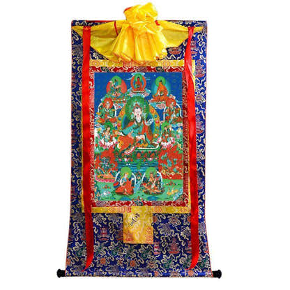 Eight Manifestations of Guru Rinpoche - Padmasambhava - Tibetan thangka painting, view 4