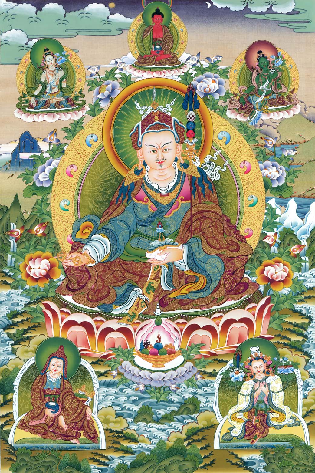 Gandhanra Handmade Thangka - Padmasambhava - Guru Rinpoche - from Kathok Monastery