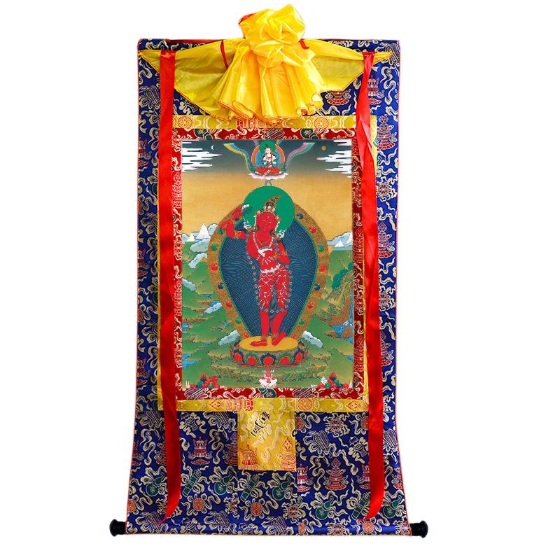 Gandhanra Tibetan Thangka Art - Dakini - Yeshe Tsogyal - from Kathok Monastery - Giclee Print with Mineral Pigments