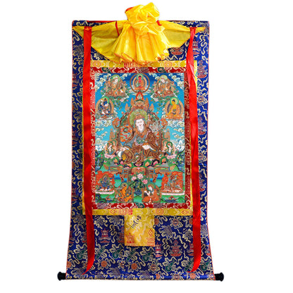 Gandhanra Tibetan Thangka Art - Eight Manifestations of Guru Rinpoche - from Kathok Monastery - Giclee Print with Mineral Pigments