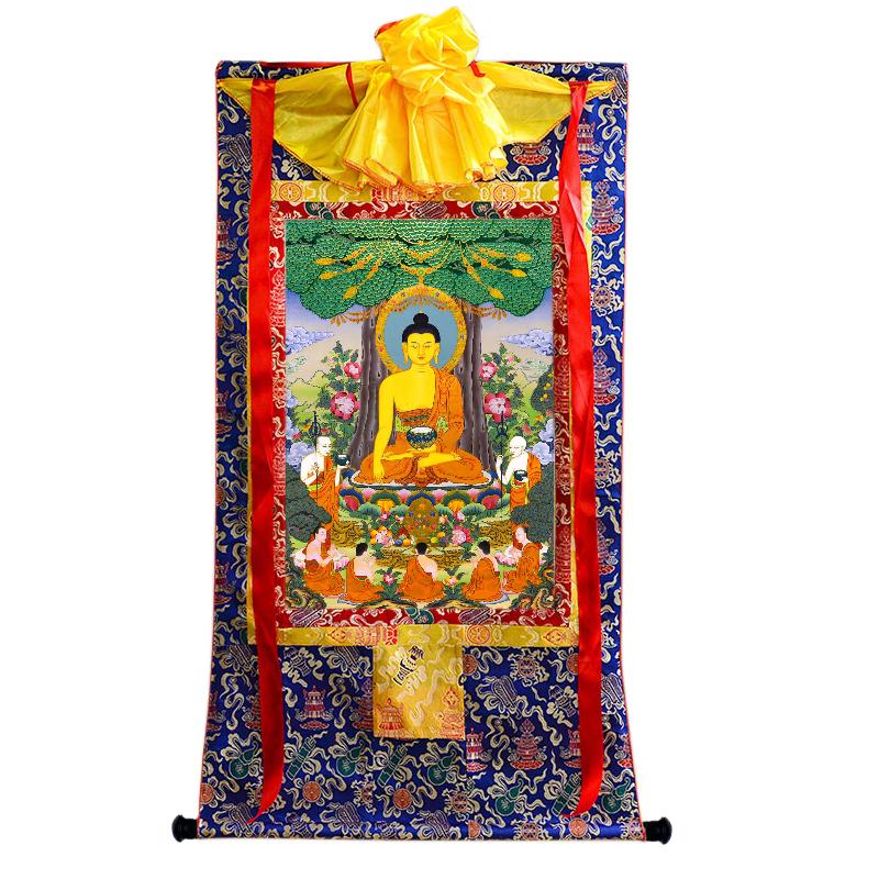 Gandhanra Tibetan Thangka Art - Shakyamuni - from Kathok Monastery - Giclee Print with Mineral Pigments