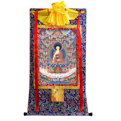 35 Confession Buddhas - Tibetan thangka painting, view 4