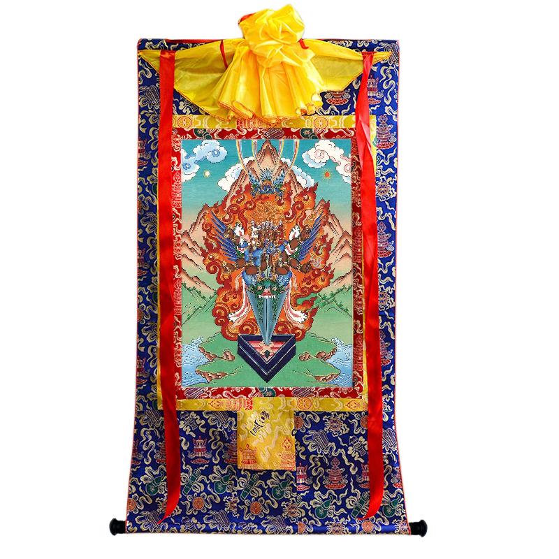 Gandhanra Tibetan Thangka Art - Vajrakilaya - Dorje Phurba - from Kathok Monastery - Giclee Print with Mineral Pigments