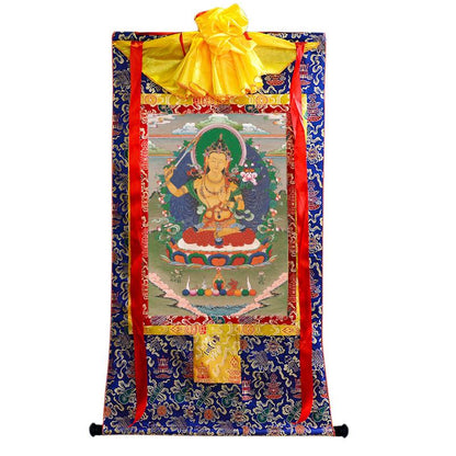 Gandhanra Tibetan Thangka Art - Manjusri - from Kathok Monastery - Giclee Print with Mineral Pigments