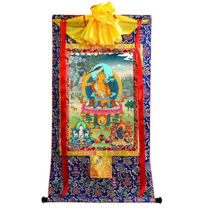 Gandhanra Tibetan Thangka Art - Manjushri Chenrezig Vajrapani - from Kathok Monastery - Giclee Print with Mineral Pigments