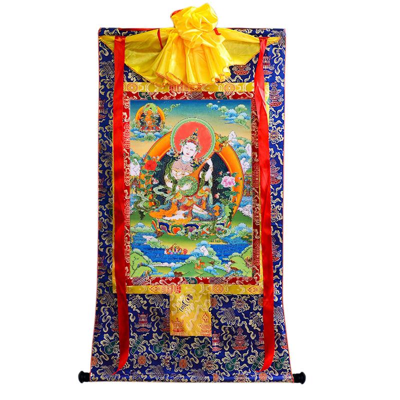 Gandhanra Tibetan Thangka Art - Sarasvati - from Kathok Monastery - Giclee Print with Mineral Pigments