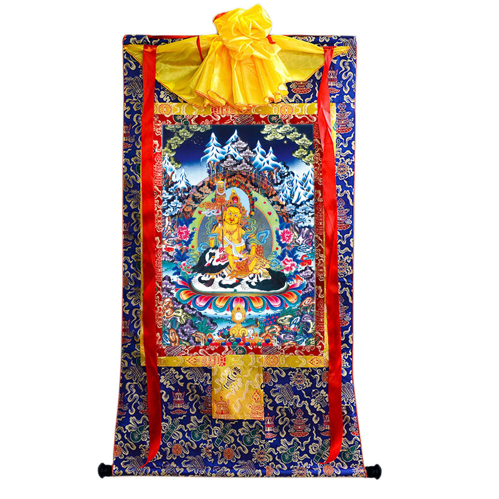 Gandhanra Tibetan Thangka Art - vaishravana - vaisravana - from Kathok Monastery - Giclee Print with Mineral Pigments