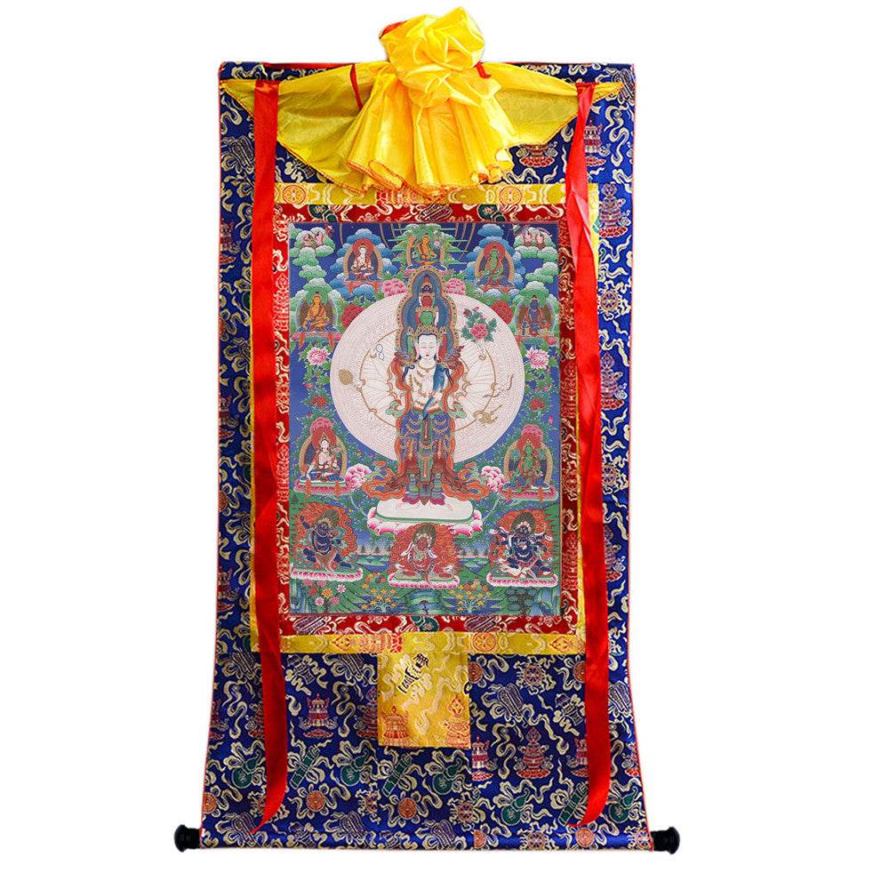 The Thousand-hand Avalokiteshvara - Tibetan thangka painting, view 4