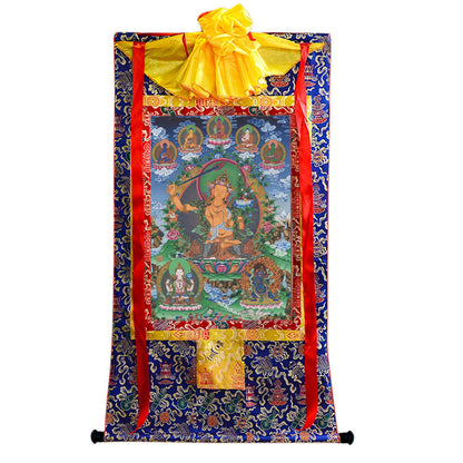 Gandhanra Tibetan Thangka Art - Manjusri - from Kathok Monastery - Giclee Print with Mineral Pigments