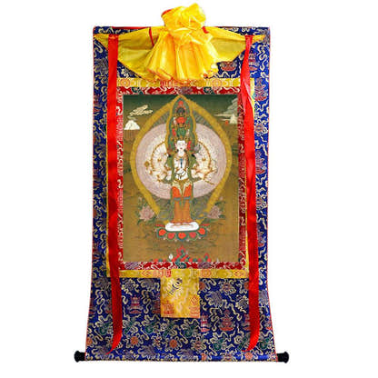The Thousand-hand Avalokiteshvara - Tibetan thangka painting, view 4