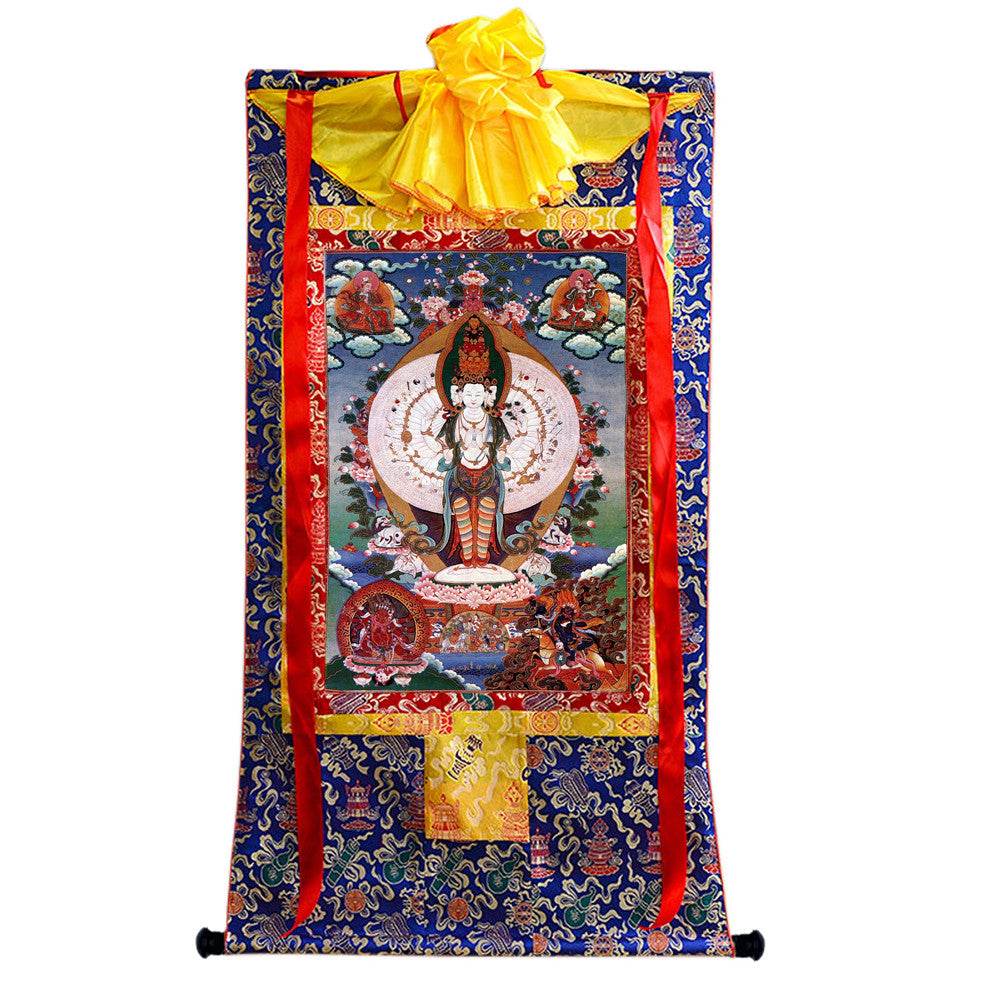 The Thousand-hand Avalokiteshvara - Tibetan thangka painting, view 4
