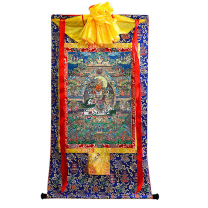 Gandhanra Tibetan Thangka Art - vaishravana - vaisravana - from Kathok Monastery - Giclee Print with Mineral Pigments