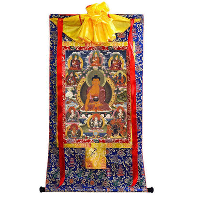 Shakyamuni Image - Tibetan thangka painting, view 9