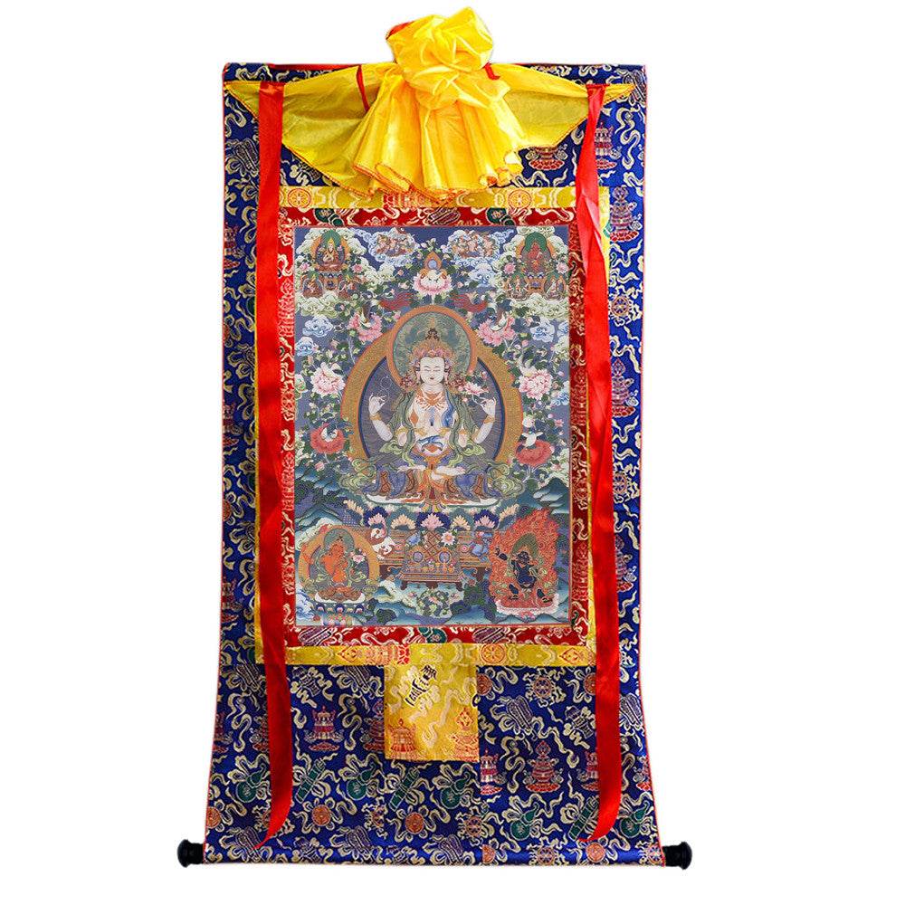 Chenrezig Image - Tibetan thangka painting, view 9