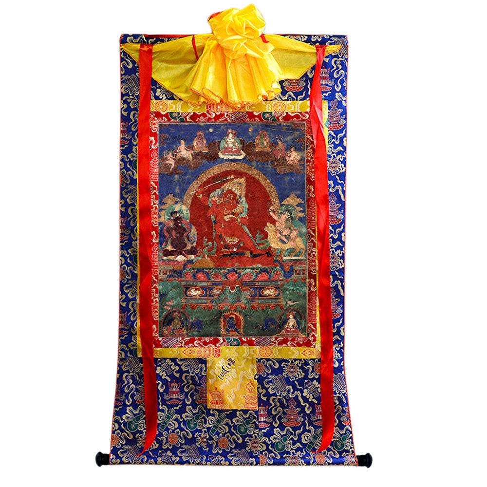 Rakta Yamari-Krodharaja - 15th Century Old Version - Tibetan thangka painting, view 4