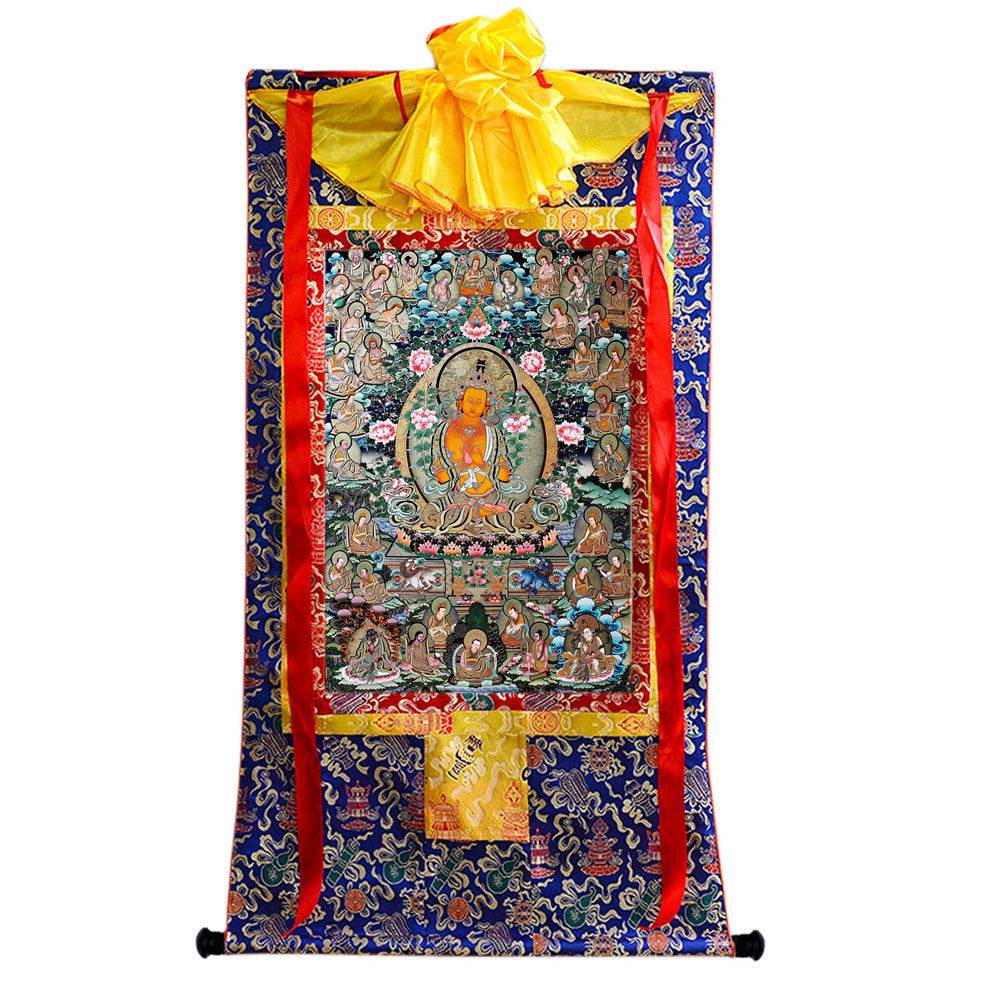 Manjusri Bodhisattva Preaching - Tibetan thangka painting, view 4