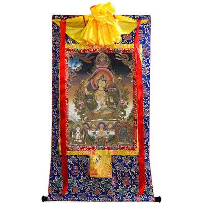 Manjusri - Tibetan thangka painting, view 4
