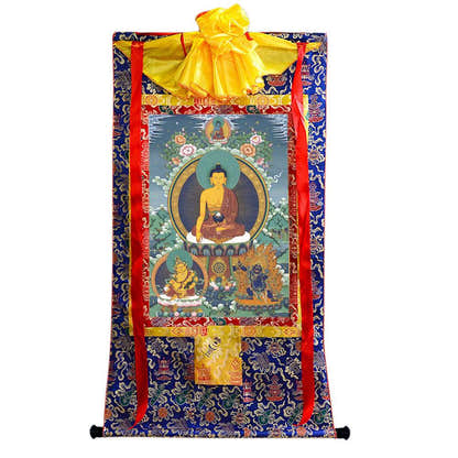Shakyamuni Image - Tibetan thangka painting, view 9