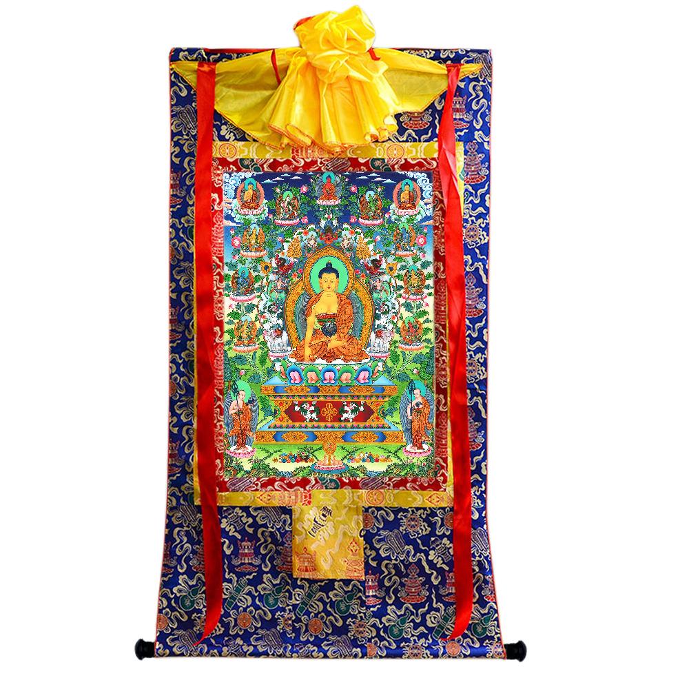 Gandhanra Tibetan Thangka Art - Shakyamuni - from Kathok Monastery - Giclee Print with Mineral Pigments